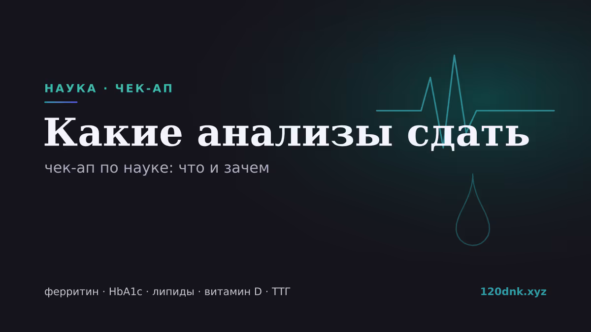 Какие анализы сдать для оценки здоровья: чек-ап по науке Основное изображение