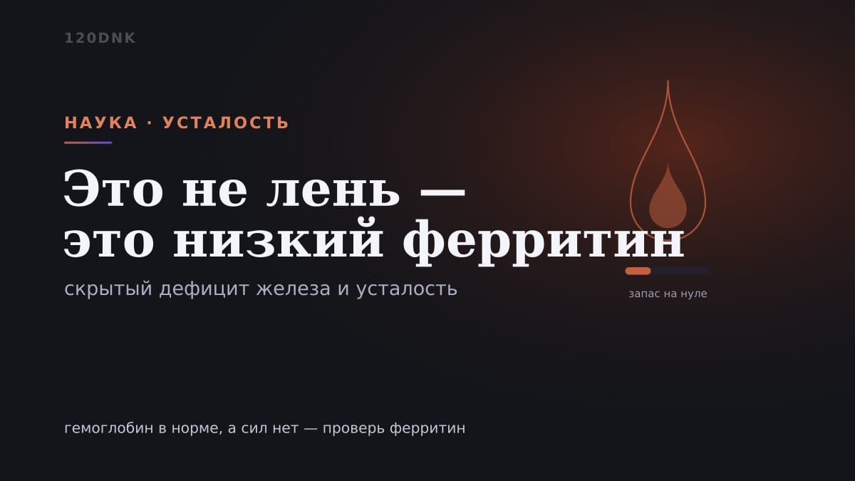 Ферритин и усталость: куда уходят силы, когда «анализ хороший» Основное изображение