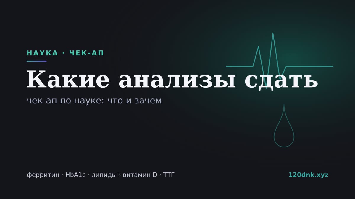 Какие анализы сдать для оценки здоровья: чек-ап по науке Основное изображение