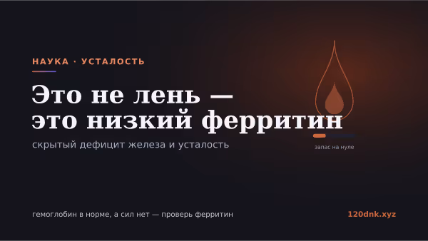 Постоянная усталость и низкий ферритин: это не лень, а дефицит Основное изображение