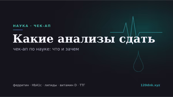 Какие анализы сдать для оценки здоровья: чек-ап по науке Основное изображение
