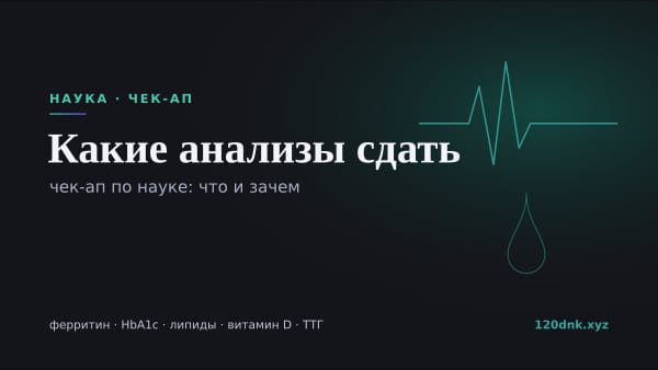 Какие анализы сдать для оценки здоровья: чек-ап по науке Основное изображение